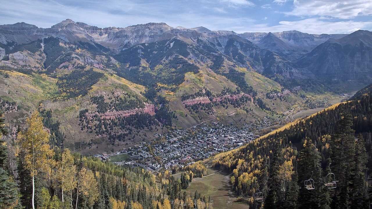 Telluride seen from the ski hill